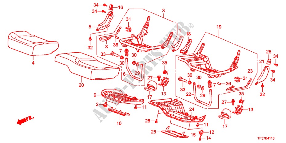 REAR SEAT CUSHION for Honda JAZZ 1.2SE 5 Doors 5 speed manual 2011