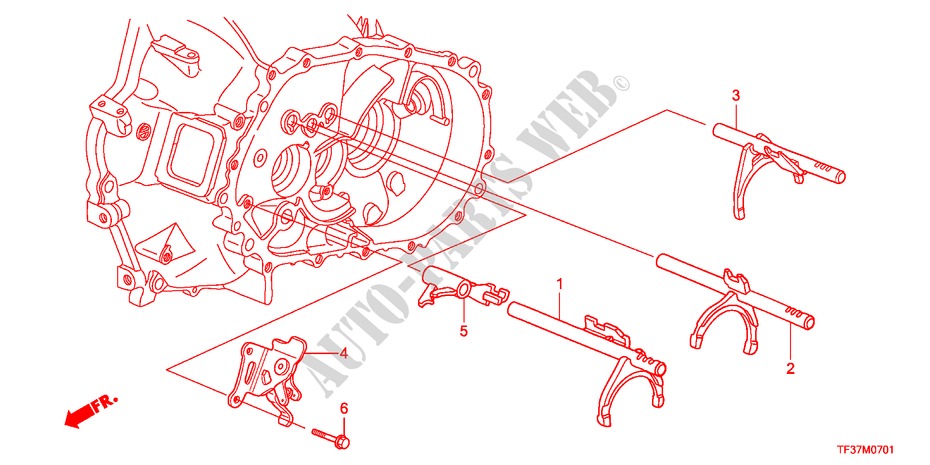 SHIFT FORK/SHIFT HOLDER(I  SHIFT) for Honda JAZZ 1.4EX 5 Doors Intelligent Manual Transmission 2011