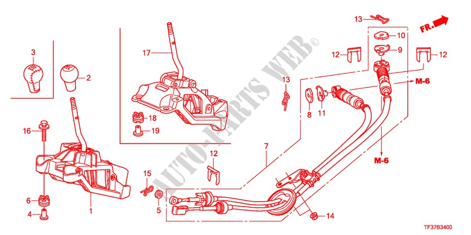 SHIFT LEVER(MT) for Honda JAZZ 1.2SE 5 Doors 5 speed manual 2011