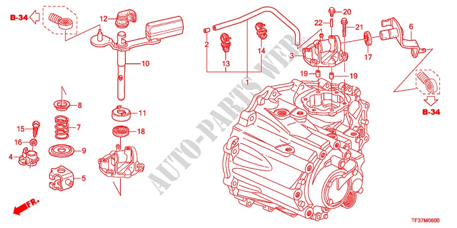 SHIFT LEVER/SHIFT ARM(MT) for Honda JAZZ 1.4EX 5 Doors 5 speed manual 2011