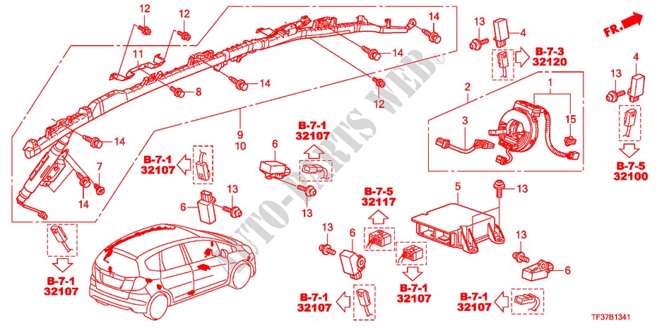 SRS UNIT(RH) for Honda JAZZ 1.2SE 5 Doors 5 speed manual 2011