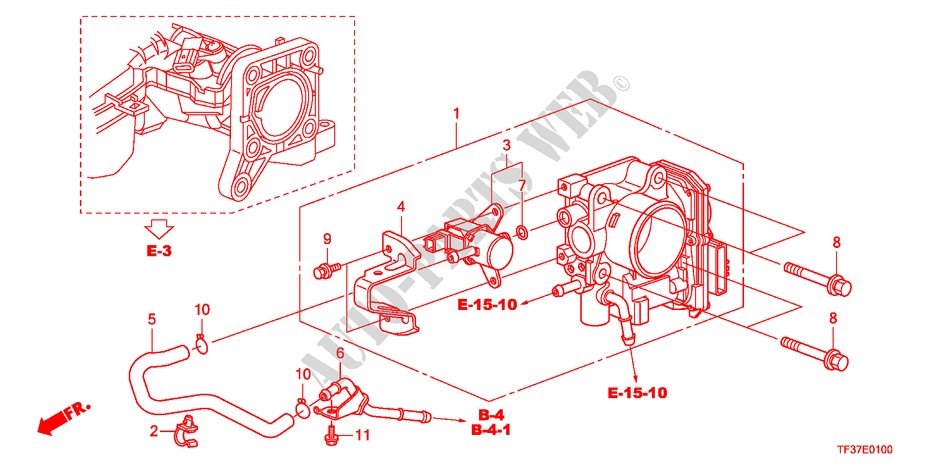 THROTTLE BODY for Honda JAZZ 1.4EX 5 Doors 5 speed manual 2011