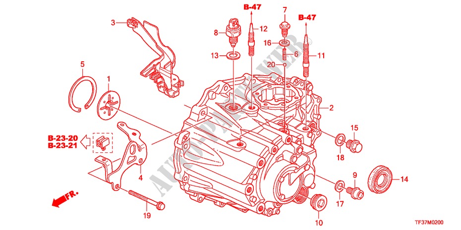 TRANSMISSION CASE(MT) for Honda JAZZ 1.2SE 5 Doors 5 speed manual 2011