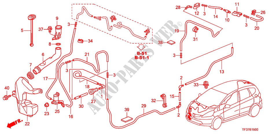 WINDSHIELD WASHER for Honda JAZZ 1.4EX 5 Doors 5 speed manual 2011
