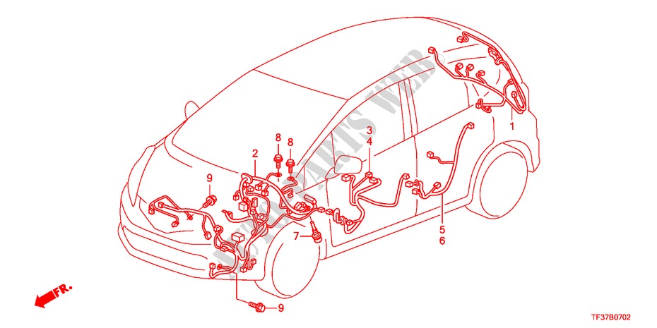 WIRE HARNESS(LH)(2) for Honda JAZZ 1.2LSRE 5 Doors 5 speed manual 2011