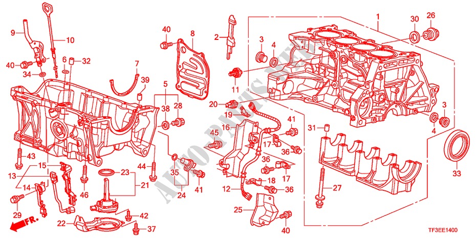 CYLINDER BLOCK/OIL PAN(1. 2L/1.3L/1.4L) for Honda JAZZ 1.4ES 5 Doors 5 speed manual 2012