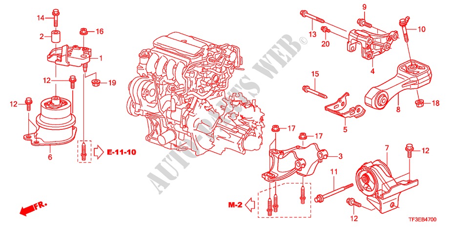 ENGINE MOUNT(MT) for Honda JAZZ 1.4ES 5 Doors 5 speed manual 2012
