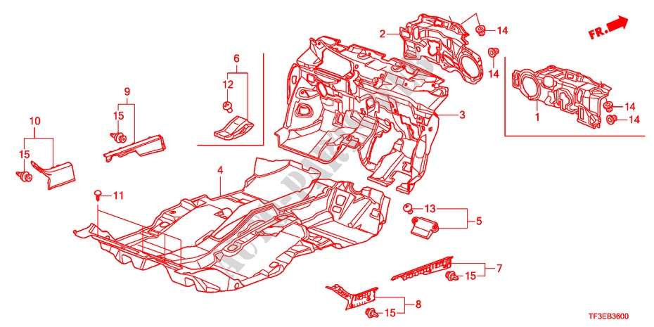 FLOOR MAT for Honda JAZZ 1.4ES 5 Doors 5 speed manual 2012
