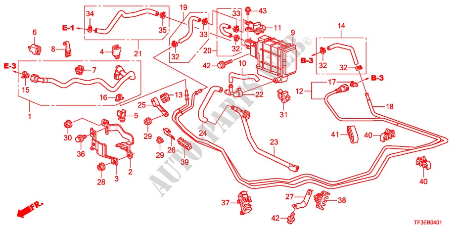 FUEL PIPE(RH) for Honda JAZZ 1.4ES 5 Doors 5 speed manual 2012