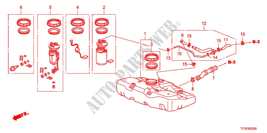 FUEL TANK for Honda JAZZ 1.5EXS 5 Doors 5 speed manual 2012
