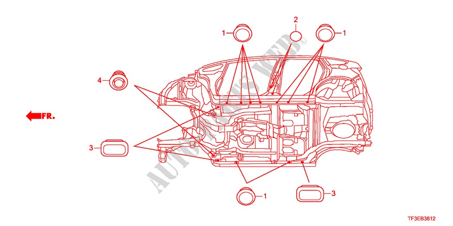 GROMMET(LOWER) for Honda JAZZ 1.4ES    TEMP TIRE 5 Doors full automatic 2012