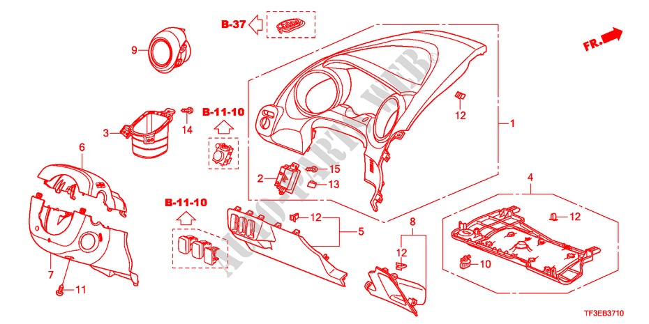 INSTRUMENT PANEL GARNISH( DRIVER SIDE)(LH) for Honda JAZZ 1.4LSH 5 Doors full automatic 2012
