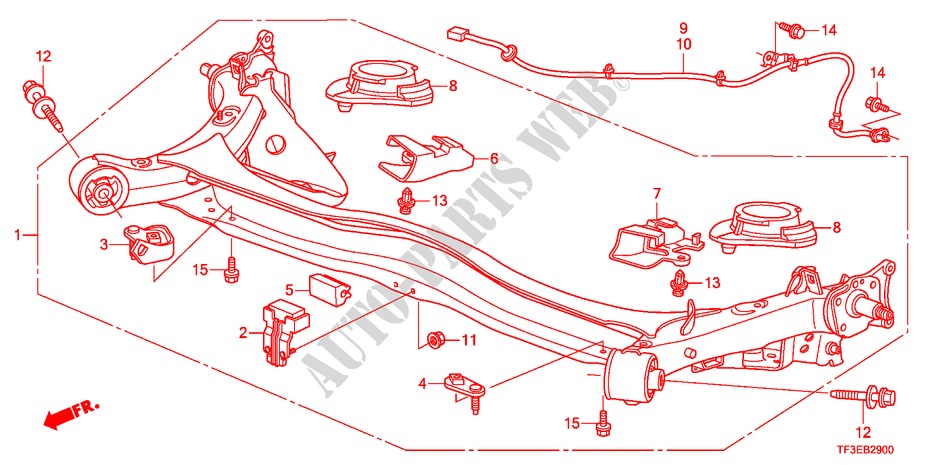 REAR AXLE for Honda JAZZ 1.4ES 5 Doors 5 speed manual 2012