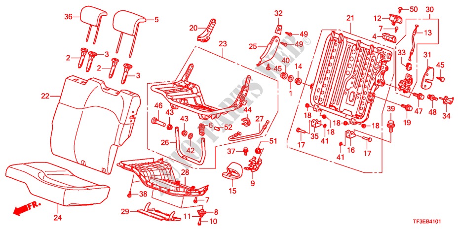 REAR SEAT(L.) for Honda JAZZ 1.4ES 5 Doors 5 speed manual 2012