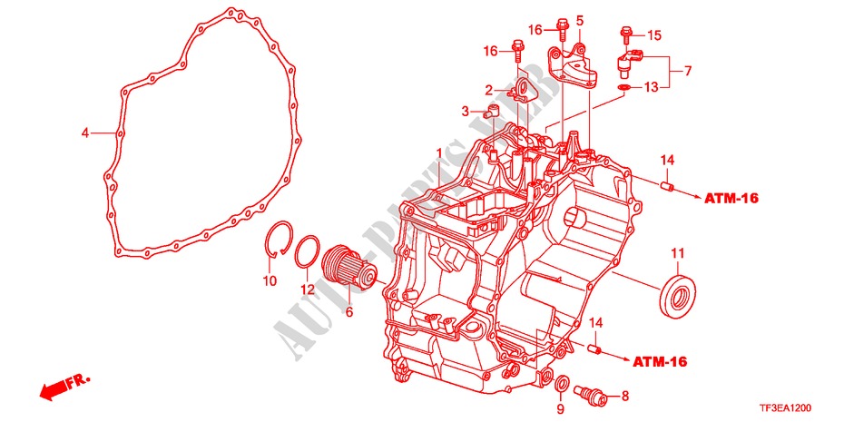 TRANSMISSION CASE(CVT) for Honda JAZZ 1.4LS    TEMP TIRE 5 Doors full automatic 2012