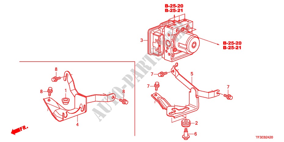 VSA MODULATOR for Honda JAZZ 1.2S     TEMP TIRE 5 Doors 5 speed manual 2012