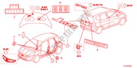 EMBLEM/CAUTION LABEL for Honda JAZZ HYBRID IMA-S    TEMP TIRE 5 Doors full automatic 2012