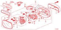 MIRROR(REMOTE CONTROL) for Honda JAZZ HYBRID IMA-S    TEMP TIRE 5 Doors full automatic 2012