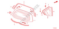 REAR WINDSHIELD/QUARTER G LASS for Honda JAZZ HYBRID IMA      TEMP TIRE 5 Doors full automatic 2012