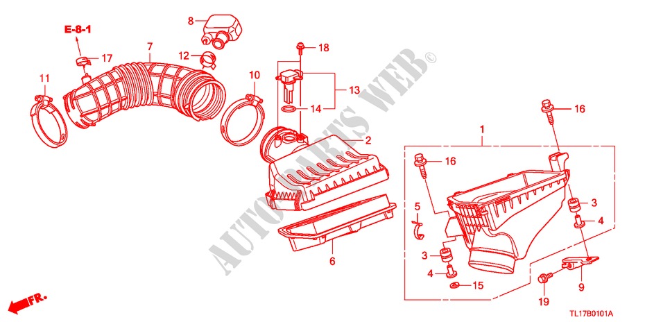 AIR CLEANER (2.4L) for Honda ACCORD 2.4 EXECUTIVE 4 Doors 6 speed manual 2009