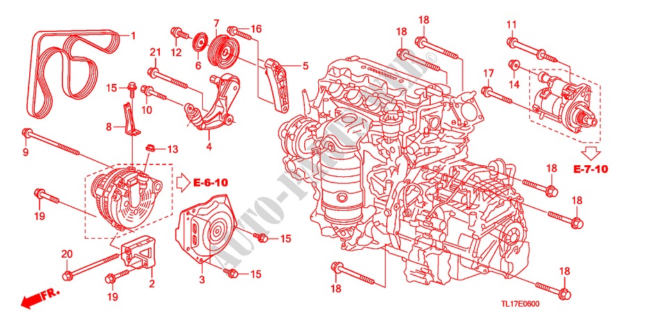 ALTERNATOR BRACKET/ TENSIONER (2.0L) for Honda ACCORD 2.0 COMFORT 4 Doors 6 speed manual 2009