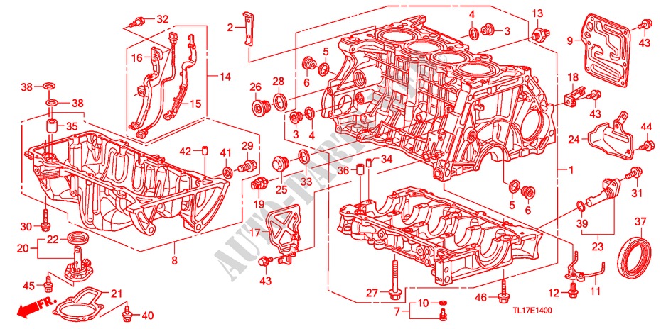 CYLINDER BLOCK/OIL PAN (2.0L) for Honda ACCORD 2.0 ES-GT 4 Doors 6 speed manual 2009