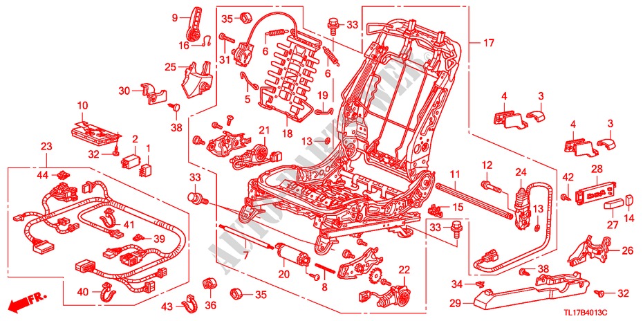 FRONT SEAT COMPONENTS (L.)(FULL POWER SEAT) (2) for Honda ACCORD 2.0 EXECUTIVE 4 Doors 5 speed automatic 2009