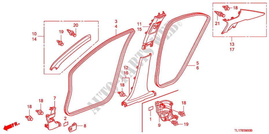 PILLAR GARNISH (LH) for Honda ACCORD 2.0 S 4 Doors 6 speed manual 2009