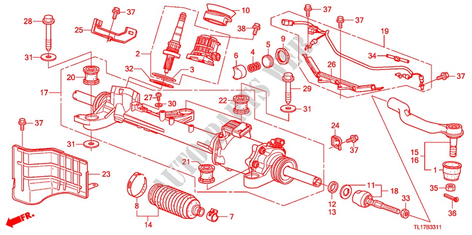 P.S. GEAR BOX (EPS) (RH) for Honda ACCORD 2.4 EXECUTIVE 4 Doors 6 speed manual 2009