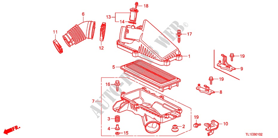 AIR CLEANER(DIESEL) for Honda ACCORD 2.2 EXECUTIVE 4 Doors 6 speed manual 2011