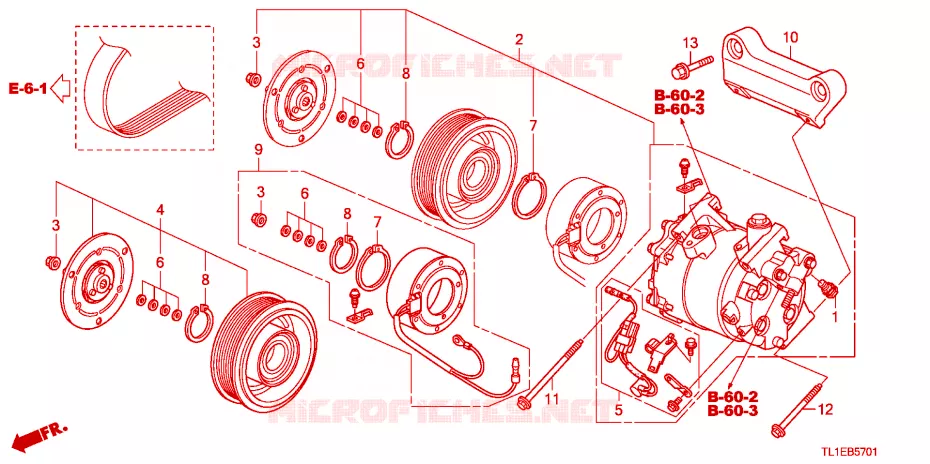 AIR CONDITIONER(COMPRESSO R)(2.4L) Honda  ACCORD 2010 2.4 EX 5 speed automatic 