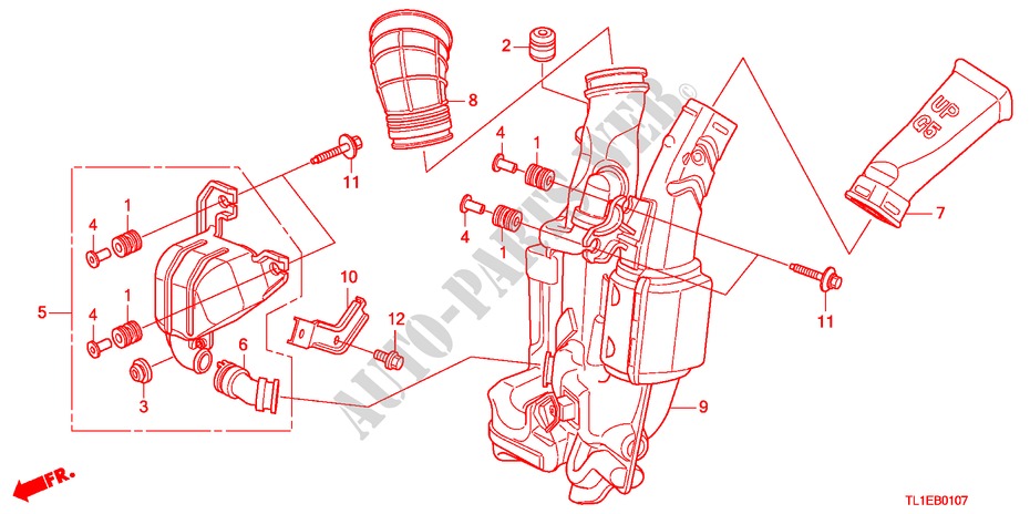 AIR INTAKE TUBE(DIESEL) for Honda ACCORD 2.2 EXECUTIVE 4 Doors 5 speed automatic 2011