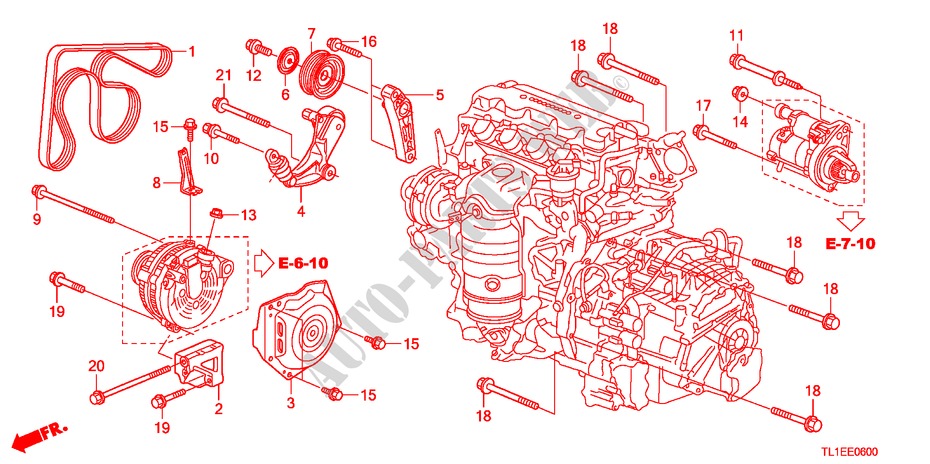 ALTERNATOR BRACKET/TENSIO NER(2.0L) for Honda ACCORD 2.0 COMFOT 4 Doors 6 speed manual 2011