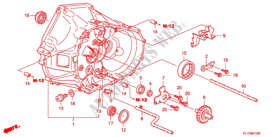 CLUTCH CASE(DIESEL) for Honda ACCORD 2.2 ES 4 Doors 6 speed manual 2011