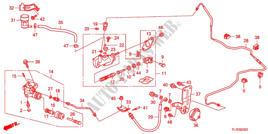 CLUTCH MASTER CYLINDER(DI ESEL)(RH) for Honda ACCORD 2.2 ES 4 Doors 6 speed manual 2011