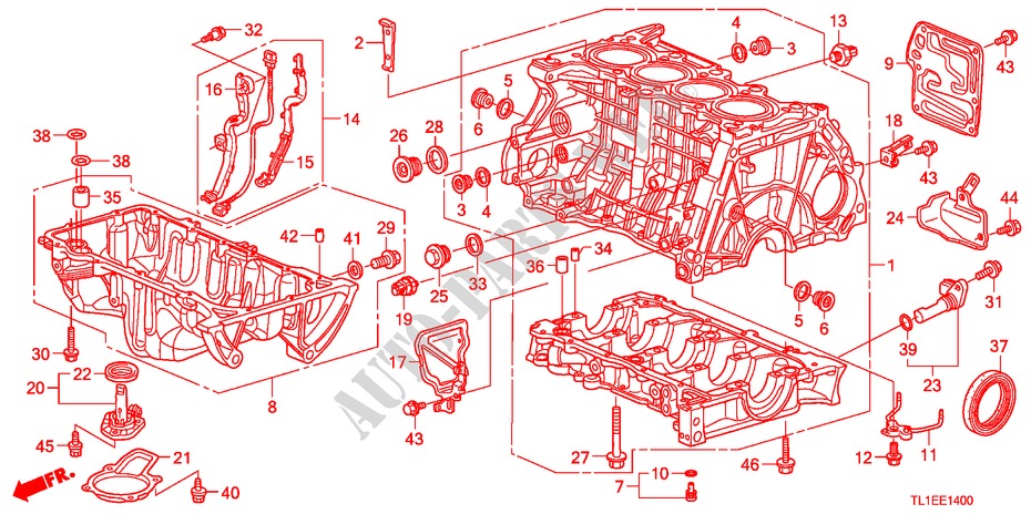 CYLINDER BLOCK/OIL PAN(2. 0L) for Honda ACCORD 2.0 COMFOT 4 Doors 6 speed manual 2011