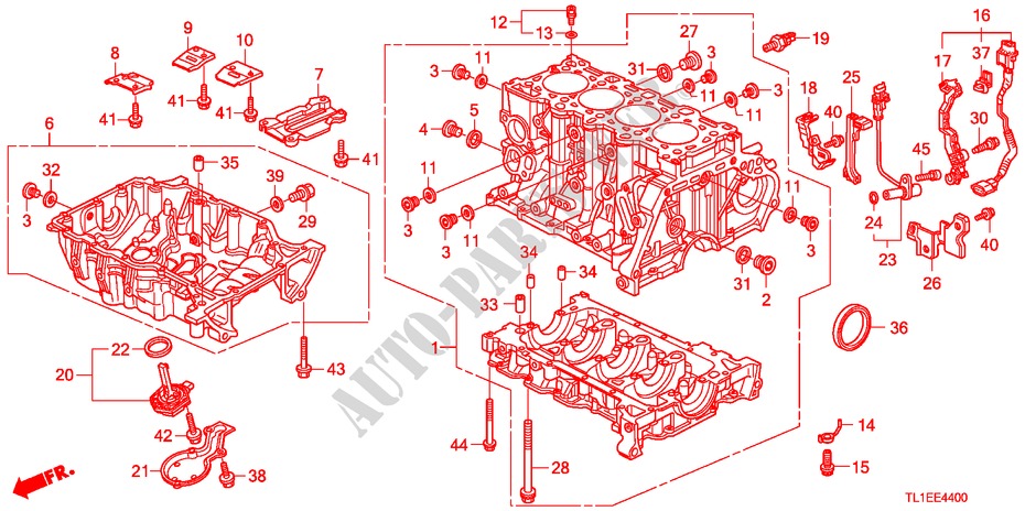 CYLINDER BLOCK/OIL PAN(DI ESEL) for Honda ACCORD 2.2 ES 4 Doors 6 speed manual 2011