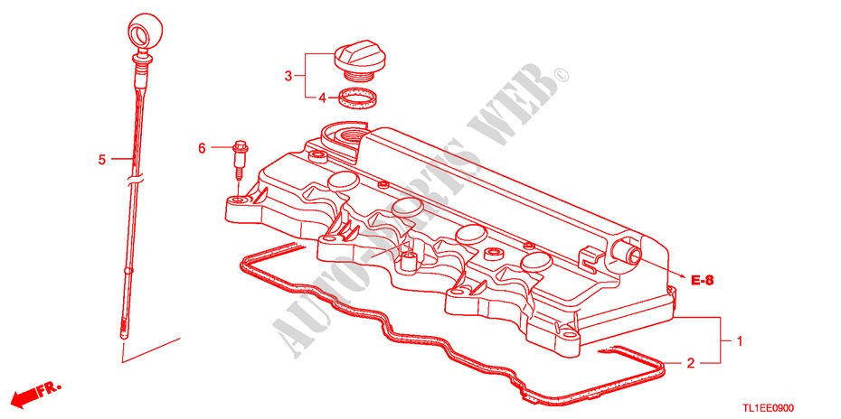 CYLINDER HEAD COVER(2.0L) for Honda ACCORD 2.0 COMFOT 4 Doors 6 speed manual 2011