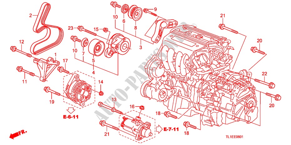 ENGINE MOUNTING BRACKET(2 .4L) for Honda ACCORD 2.4 S 4 Doors 6 speed manual 2010