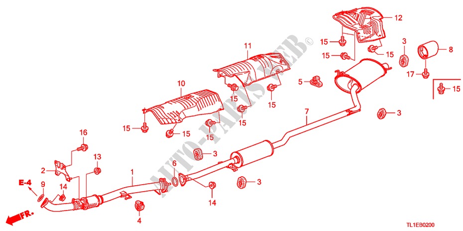 EXHAUST PIPE(2.0L) for Honda ACCORD 2.0 COMFOT 4 Doors 6 speed manual 2011