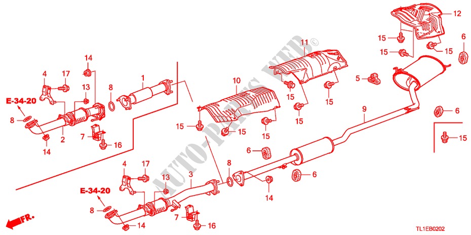 EXHAUST PIPE(DIESEL) for Honda ACCORD 2.2 ES 4 Doors 6 speed manual 2011