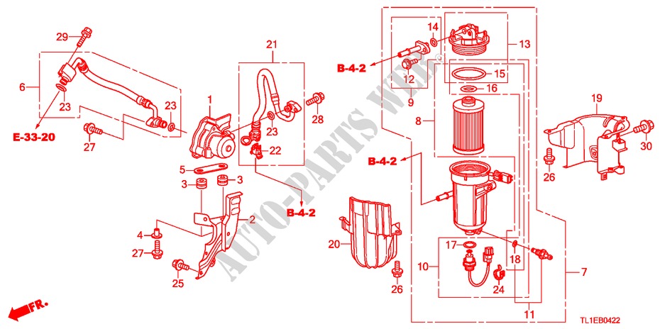FUEL STRAINER(DIESEL)(AT) for Honda ACCORD 2.2 S 4 Doors 5 speed automatic 2011