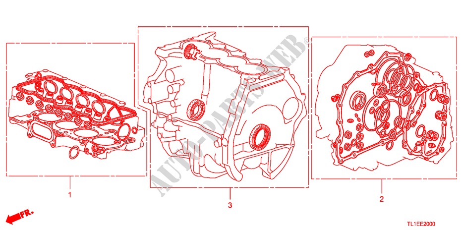 GASKET KIT(2.0L) for Honda ACCORD 2.0 COMFOT 4 Doors 6 speed manual 2011