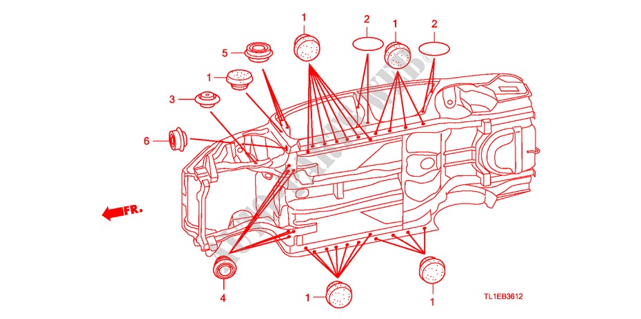 GROMMET(LOWER) for Honda ACCORD 2.2 ES 4 Doors 6 speed manual 2011