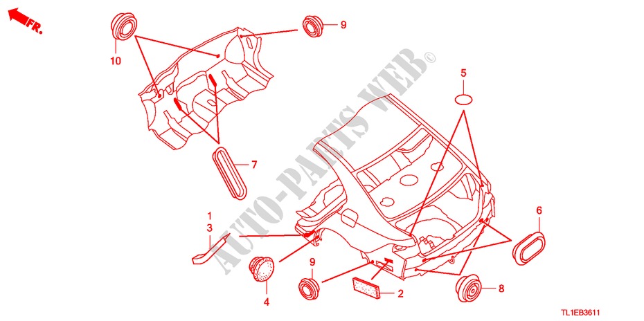 GROMMET(REAR) for Honda ACCORD 2.4 S 4 Doors 6 speed manual 2010