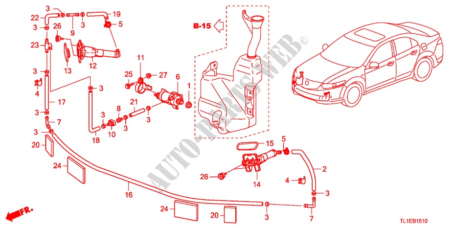 HEADLIGHT WASHER for Honda ACCORD 2.2 ELEGANCE 4 Doors 6 speed manual 2010