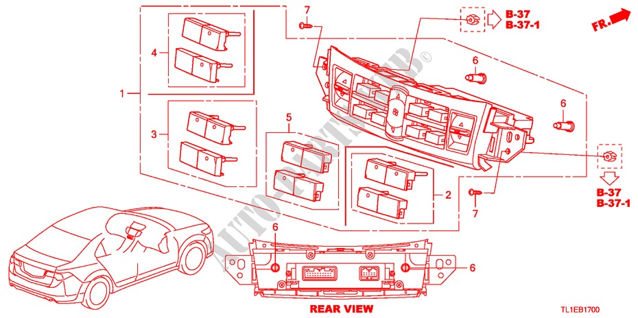HEATER CONTROL for Honda ACCORD 2.4 S 4 Doors 6 speed manual 2010
