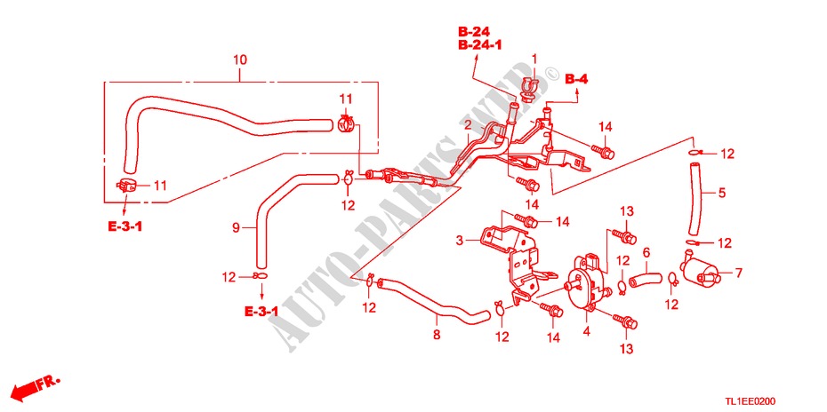 INSTALL PIPE/TUBING(2.4L) for Honda ACCORD 2.4 S 4 Doors 6 speed manual 2010