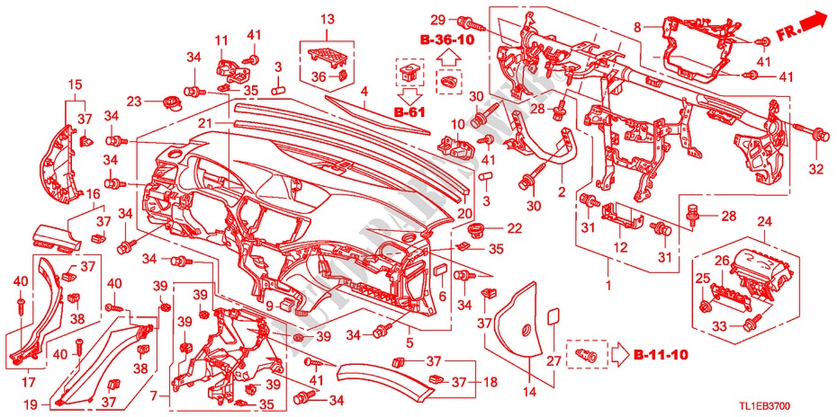 INSTRUMENT PANEL(LH) for Honda ACCORD 2.0 COMFOT 4 Doors 6 speed manual 2011