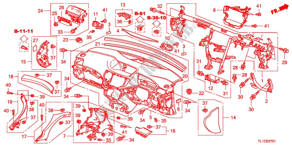 INSTRUMENT PANEL(RH) for Honda ACCORD 2.0 ES 4 Doors 6 speed manual 2010